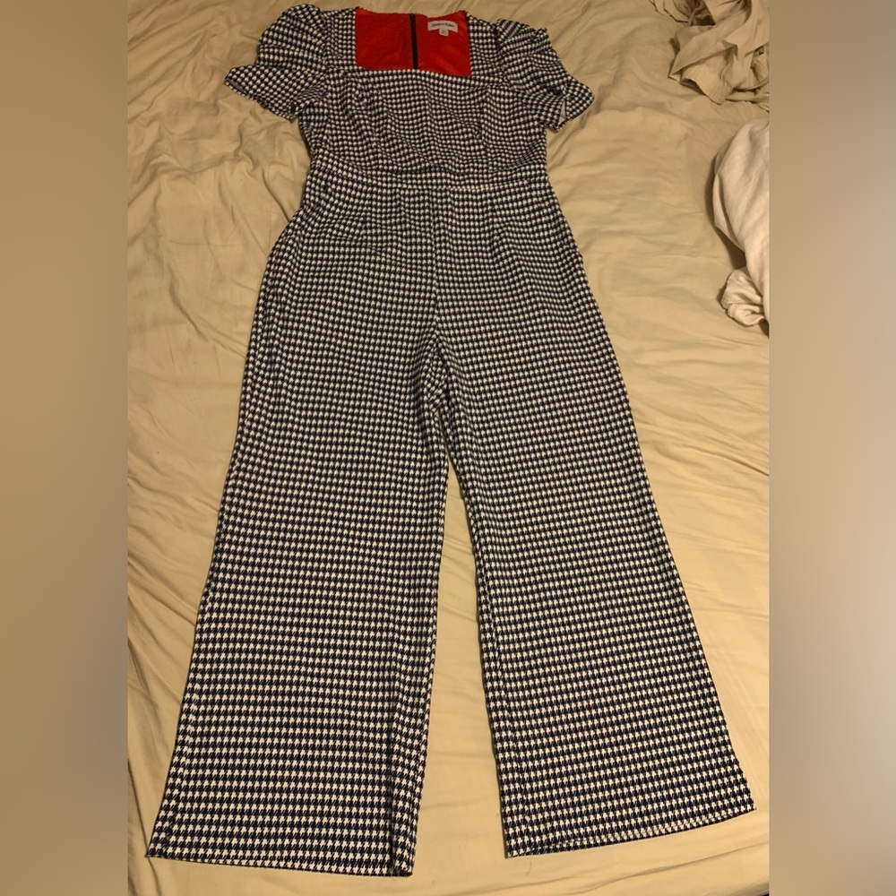 ✨⚡️💥Houndstooth Women Blue and White Jumpsuit Romper by Shelby & Palmer